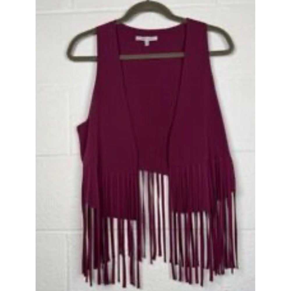 Burgundy/Purple fringe vest size Medium